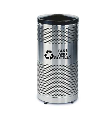 Stylish Recycle Receptacle for Cans & Bottles 18" Dia. x 35.5"H