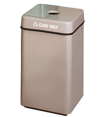 Fiberglass Single Recycling Container for Cans 16" Sq. x 30"H