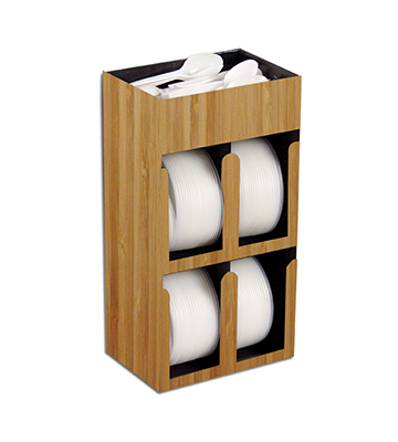 Bamboo Lid Dispenser 7.5"L x 5"W x 14"H