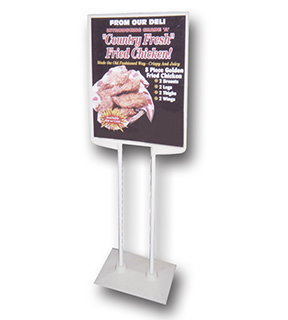 Floor Stand White Reinforced Sign Holder  22"L x 28"H