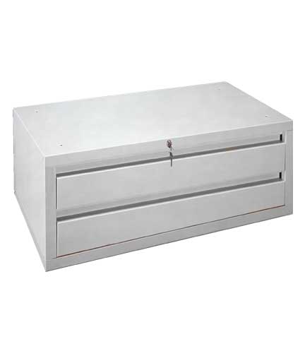 White Metal 2 Drawer Storage 37.5"L x 14.5"W x 20.5"H
