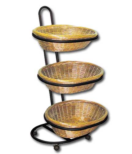 3 Basket Mobile Merchandiser  23"L x 24"W x 46"H