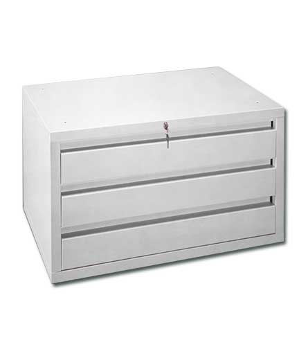 White Metal 3-Drawer Storage 37.5"L x 20"W x 20.5"H