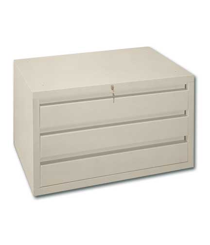 Beige Metal 3-Drawer Storage 37.5"L x 20"W x 20.5"H