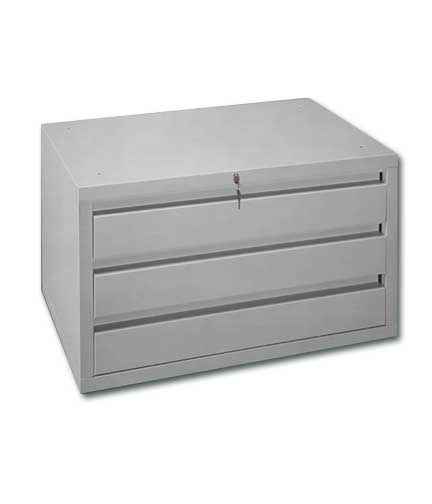 Gray Metal 3-Drawer Storage 37.5"L x 20"W x 20.5"H