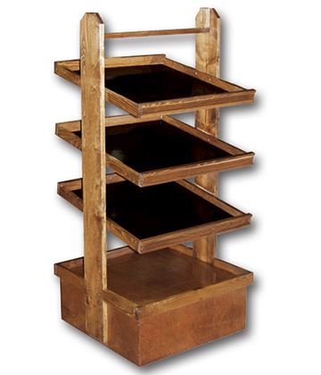 Bakery Display with 3 Slanted Shelves 24"L x 24"W x 54"H