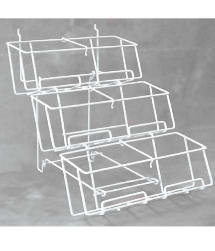 White Wire 3-Stepped Rack 13.75"L x 18"W x 17"H