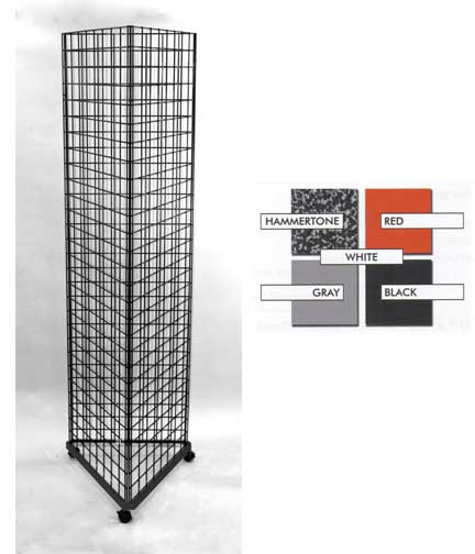 3-Way White Wire Grid Panel Tower 36"L x 36"W x 72"H