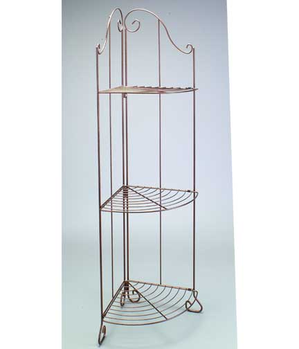 3-Shelf Wire Corner Rack 15"L x 15"W x 60"H