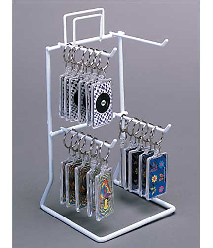 4-Peg Countertop White Wire Rack 5"L x 5"w x 8.5"H