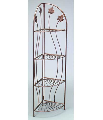 4-Shelf Wire Corner Rack 12"L x 12"W x 54"H