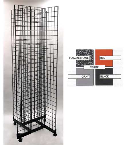 4-Way Bronze Grid Panel Tower 24"L x 24"W x 72"H