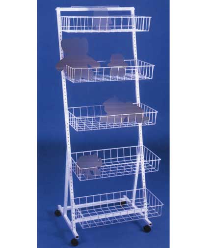 5-Basket Wire Dump Rack 24"L x 29"W x 65"H