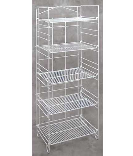 5-Shelf Adjustable White Wire Rack 18.875"L x 12.25"W x