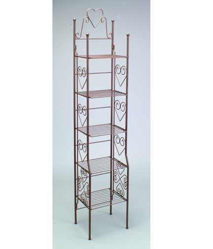 5-Shelf Decorative Wire Rack 12"L x 12"W x 57"H