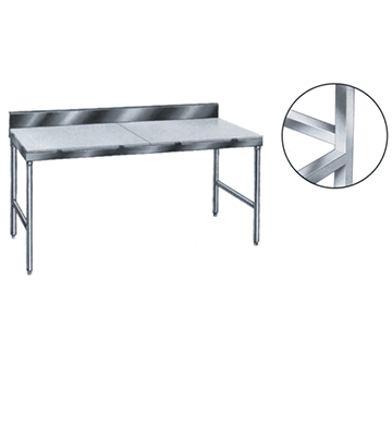 Stainless Steel Poly-Top with Backsplash Work Table