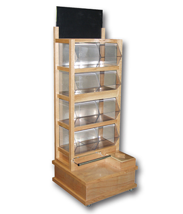 Self-Serve Bagel Tower with 8-Bins  25.5"L x 24.5"W x 69"H