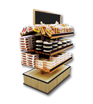 Bamboo Four Tiered Display 48"L x 30"W x 60"H