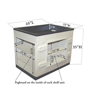 ABS Shop-Around Bin 45"L x 33"W x 35"H