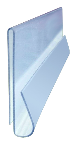 Clear Tag Holder with Shelf Mount Clip 9"L x 2"H