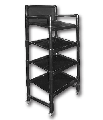 Black PVC Bread Rack Cart 30"L x 18.5"W x 67.5"H