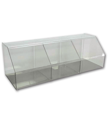 Clear Acrylic 3 Compartment Bins 23"L x 12"W x 12"H