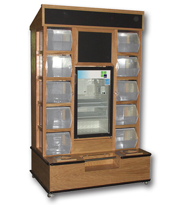 Bagel End Cap with Refrigerator 48"L x 33"W x 81"H