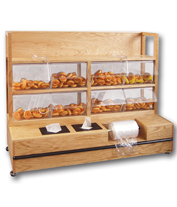 Bakery Self-Serve Oak Display 66"L x 24"W x 50.5"H