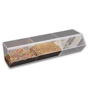 Acrylic Cereal Bulk Bins 36"L x 11"W x 9"H