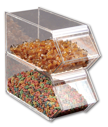 Clear Acrylic Stackable Bulk Bins 7.5"L x 19.5"W x 8"H