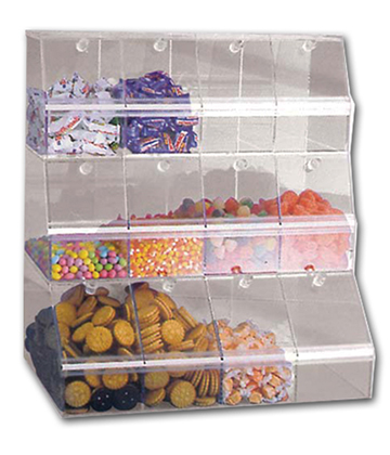 Clear Acrylic 12-Compartment Bulk Bin