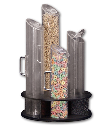 Acrylic Cereal Carousel Dispenser 4 Bin