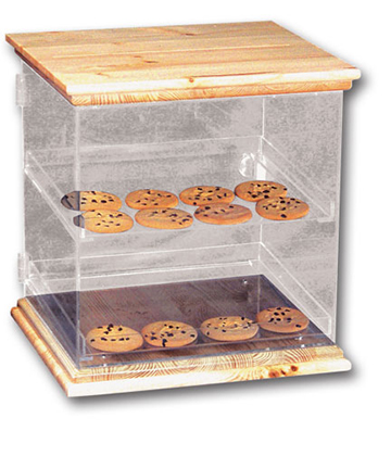 Oak Countertop Cookie Case 14" Sq. x 14"H