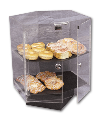 Acrylic Rotating Countertop Bakery Case 18"L x 18"W x 24"H