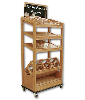 Bakery Fixture with Long Loaf Holder 36"L x 20"W x 58"H
