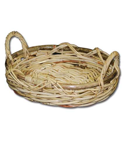 Bamboo Basket with Handles 17"L x 14.5"W x 6"H