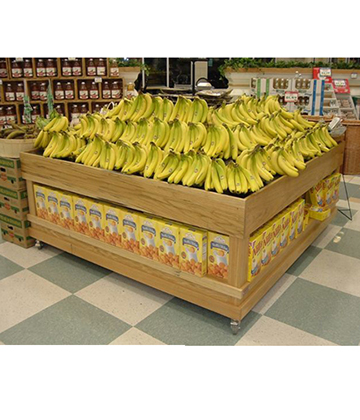Banana Bin with Riser Display 72"L x 72"W x 36"H