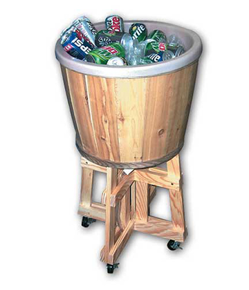 Lined Barrel Beverage Cooler 24"Dia. x 34"H