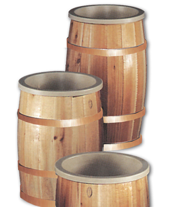 Cedar Wood Barrels 15"Dia. x 30"H