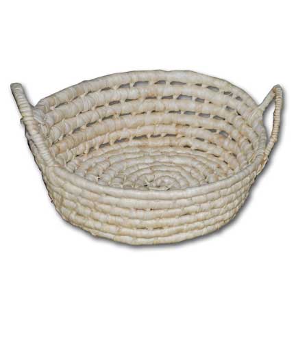 Wicker Basket with Handles 9.5"Dia. x 3.5"H