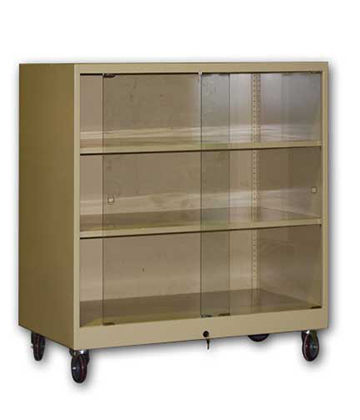 Three Shelf Locking Case 48"L x 28"W x 53"H