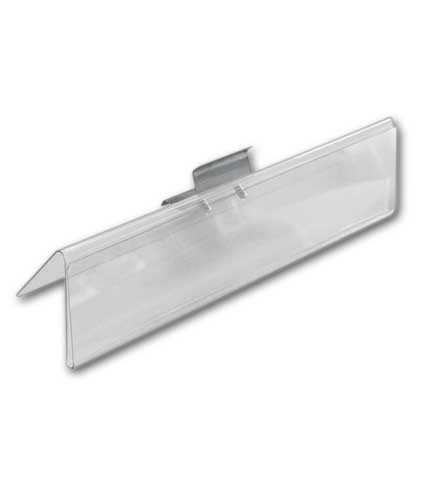 Clear PETG Tag Holder with Shelf Clip  9"L x 2"H