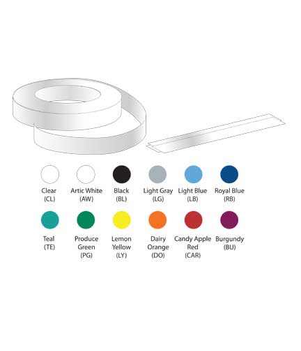 Color Coded Tape For Price Channels 1.25"W x 10'L Roll