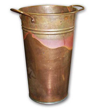 Copper Slim Vase with Liner 12"H