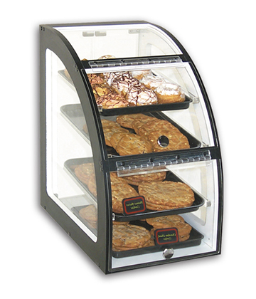 Countertop Curved 2-Door Pastry Case 15"L x 22"W x 26"H