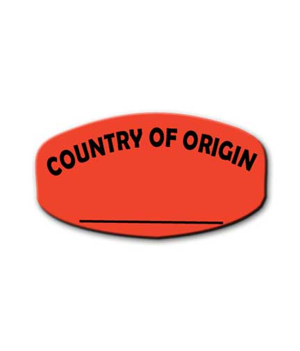 COUNTRY OF ORIGIN Fill in Sticker 1.4375"