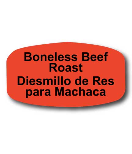 BONELESS BEEF ROAST Bilingual Self-Adhesive Label
