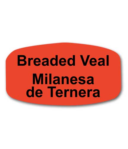 BREADED VEAL Bilingual Self-Adhesive Label