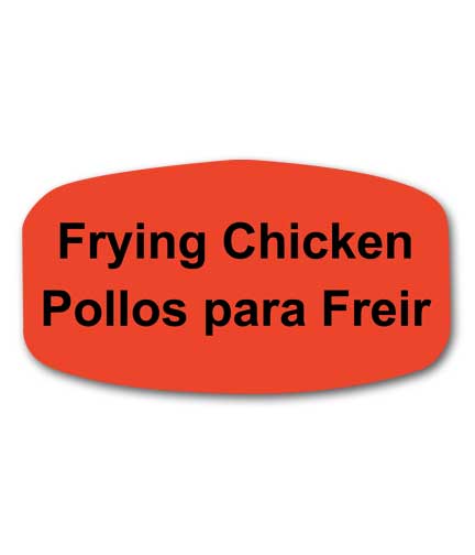 FRYING CHICKEN Bilingual Self-Adhesive Label