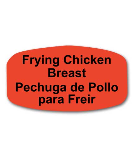 FRYING CHICKEN BREAST Bilingual Self-Adhesive Label